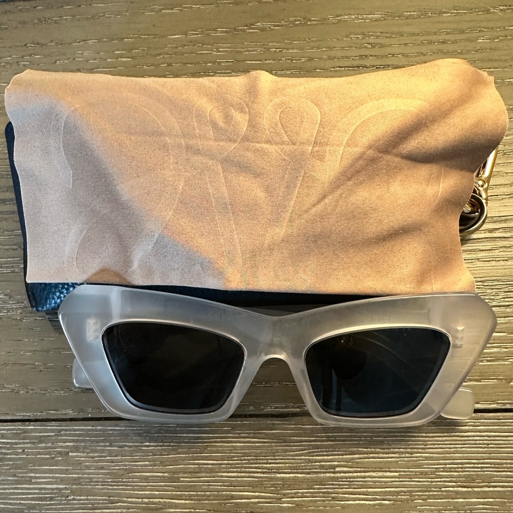 LOEWE Acetate Cateye Sunglasses In Smoke White